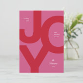 Kleurrijke kerstkaart met tekst 'Bold Joy Pink & R (Staand voorkant)