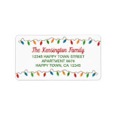 Kleurrijke kerstkaartjes | feestdag etiket (Voorkant)