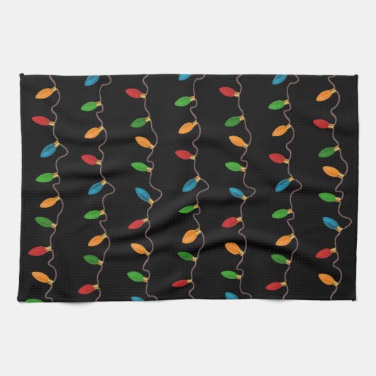 Kleurrijke kerstkaartjes | Rustische feestdag Theedoek (Horizontaal)