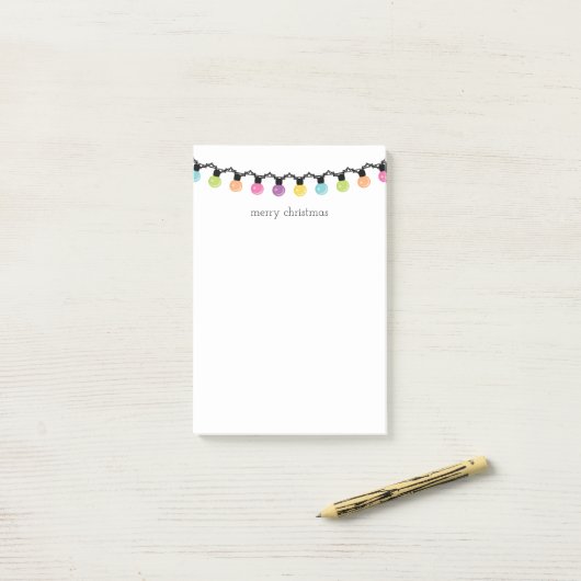 Kleurrijke kerstkaartjes | Vrolijk kerstfeest Post-it® Notes (Op bureau)