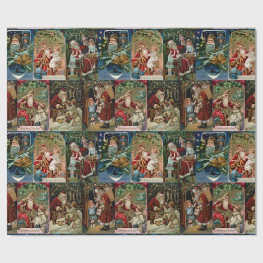 Kleurrijke  kerstkledij cadeaupapier (Vlak)