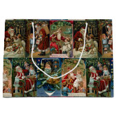 Kleurrijke  kerstkledij groot cadeauzakje (Voorkant)