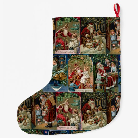 Kleurrijke  kerstkledij grote kerstsok (Achterkant)