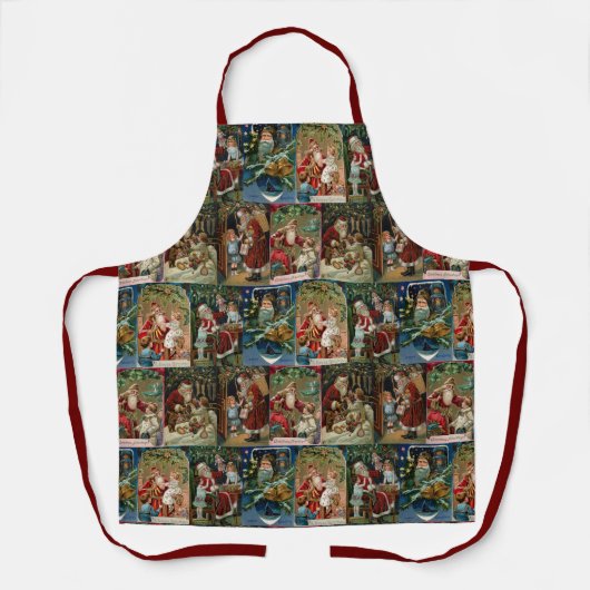 Kleurrijke  kerstkledij schort (Voorkant)