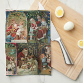 Kleurrijke kerstkledij theedoek (Quarter Fold)