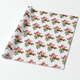 Kleurrijke kerstklokken Retro kerstcadeau Cadeaupapier