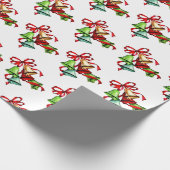 Kleurrijke kerstklokken Retro kerstcadeau Cadeaupapier (Hoek)