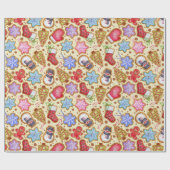 Kleurrijke kerstkoekjes cadeaupapier (Vlak)