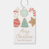 Kleurrijke Kerstkoekjesvakantie Cadeaulabel (Voorkant)