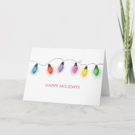 Kleurrijke Kerstlampjes Gevouwen Kerstkaart Bedankkaart