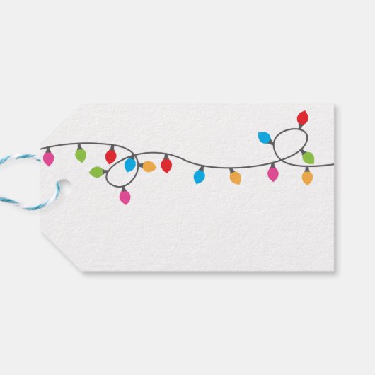 Kleurrijke kerstlampjes Gift Labels Cadeaulabel (Achterkant Horizontaal)