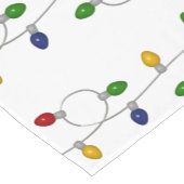 Kleurrijke kerstlampjes korte tafelloper (Hoek)