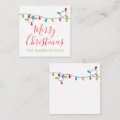 Kleurrijke kerstlampjes met cadeautjes notitiekaartje (Voorkant / Achterkant)