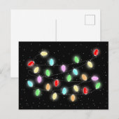 Kleurrijke kerstlichten briefkaart (Voorkant / Achterkant)