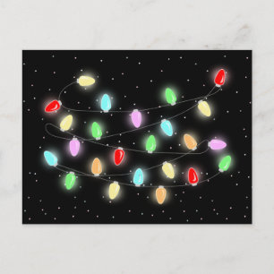 Kleurrijke kerstlichten briefkaart