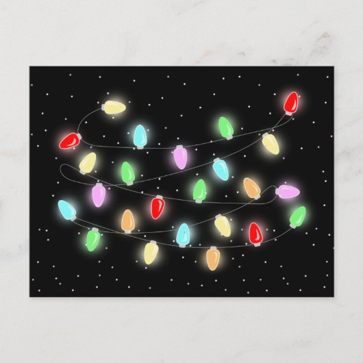 Kleurrijke kerstlichten briefkaart (Voorkant)