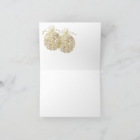 Kleurrijke kerstlichten en gouden Ornamenten Feestdagen Kaart (Binnen)