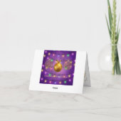 Kleurrijke kerstlichten en gouden Ornamenten Feestdagen Kaart (Achterkant)