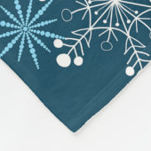 Kleurrijke kerstlichten en witte sneeuwvlokken fleece deken (Hoek)