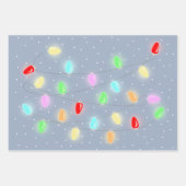 Kleurrijke kerstlichten inpakpapier vel (Voorkant 3)