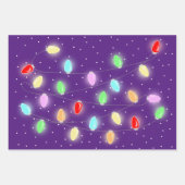Kleurrijke kerstlichten inpakpapier vel (Voorkant 2)