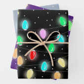 Kleurrijke kerstlichten inpakpapier vel (In situ)