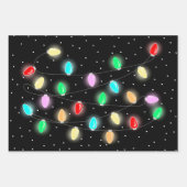 Kleurrijke kerstlichten inpakpapier vel (Voorkant)