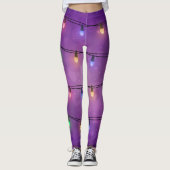 Kleurrijke kerstlichten leggings (Voorkant)