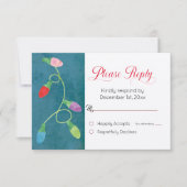 Kleurrijke kerstlichten op blauwe bruiloft (Voorkant)