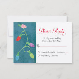 Kleurrijke kerstlichten op blauwe bruiloft