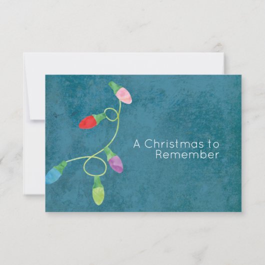 Kleurrijke kerstlichten op blauwe bruiloft (Achterkant)