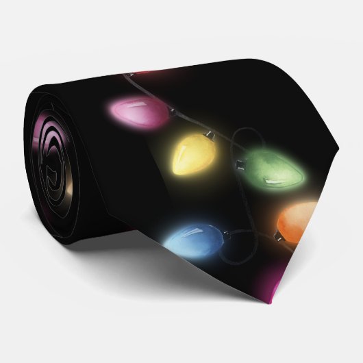 Kleurrijke kerstlichten stropdas (Opgerold)