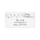 Kleurrijke kerstlichten | Terugkeeradres feestdag Etiket (Voorkant)