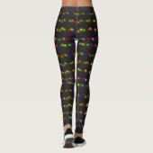 Kleurrijke kerstlichtstring leggings (Achterkant)