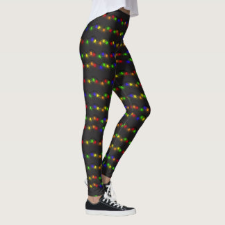 Kleurrijke kerstlichtstring leggings
