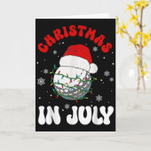 Kleurrijke Kerstman Hoed Lichtjes Grappige Golf Li Kaart (Gele Bloem)