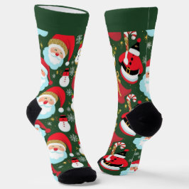 Kleurrijke Kerstman Kerstsokken met Naam Sokken