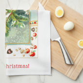  Kleurrijke Kerstman met Treats Theedoek (Quarter Fold)