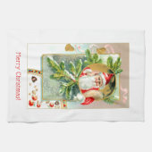  Kleurrijke Kerstman met Treats Theedoek (Horizontaal)