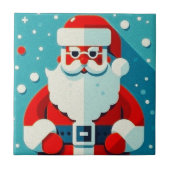 Kleurrijke Kerstman Tegeltje (Voorkant)