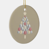 Kleurrijke kerstmanboom (beige) keramisch ornament (Rechts)