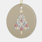 Kleurrijke kerstmanboom (beige) keramisch ornament (Links)