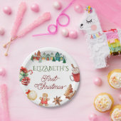 Kleurrijke Kerstmis 1e verjaardag Papieren Bordje (Feest)