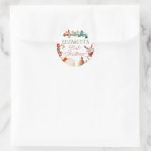 Kleurrijke Kerstmis 1e verjaardag Ronde Sticker (Tas)