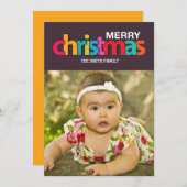 Kleurrijke Kerstmis Feestdagenkaart (Voorkant / Achterkant)