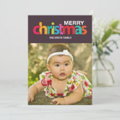 Kleurrijke Kerstmis Feestdagenkaart (Staand voorkant)