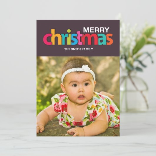 Kleurrijke Kerstmis Feestdagenkaart (Staand voorkant)