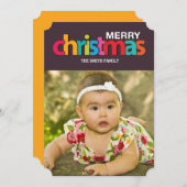 Kleurrijke Kerstmis Feestdagenkaart (Voorkant / Achterkant)