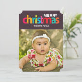 Kleurrijke Kerstmis Feestdagenkaart (Staand voorkant)