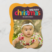 Kleurrijke Kerstmis Feestdagenkaart (Voorkant / Achterkant)